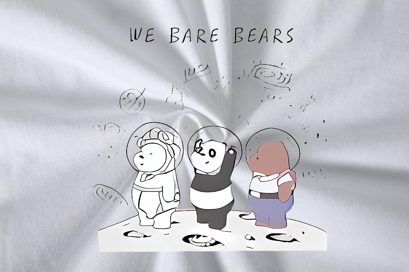 DIY T-Shirts 230g Pure Cotton bear Beach Tshirts Breathable Crew Neck Free Shipping Tshirt for Man Woman Anime Print