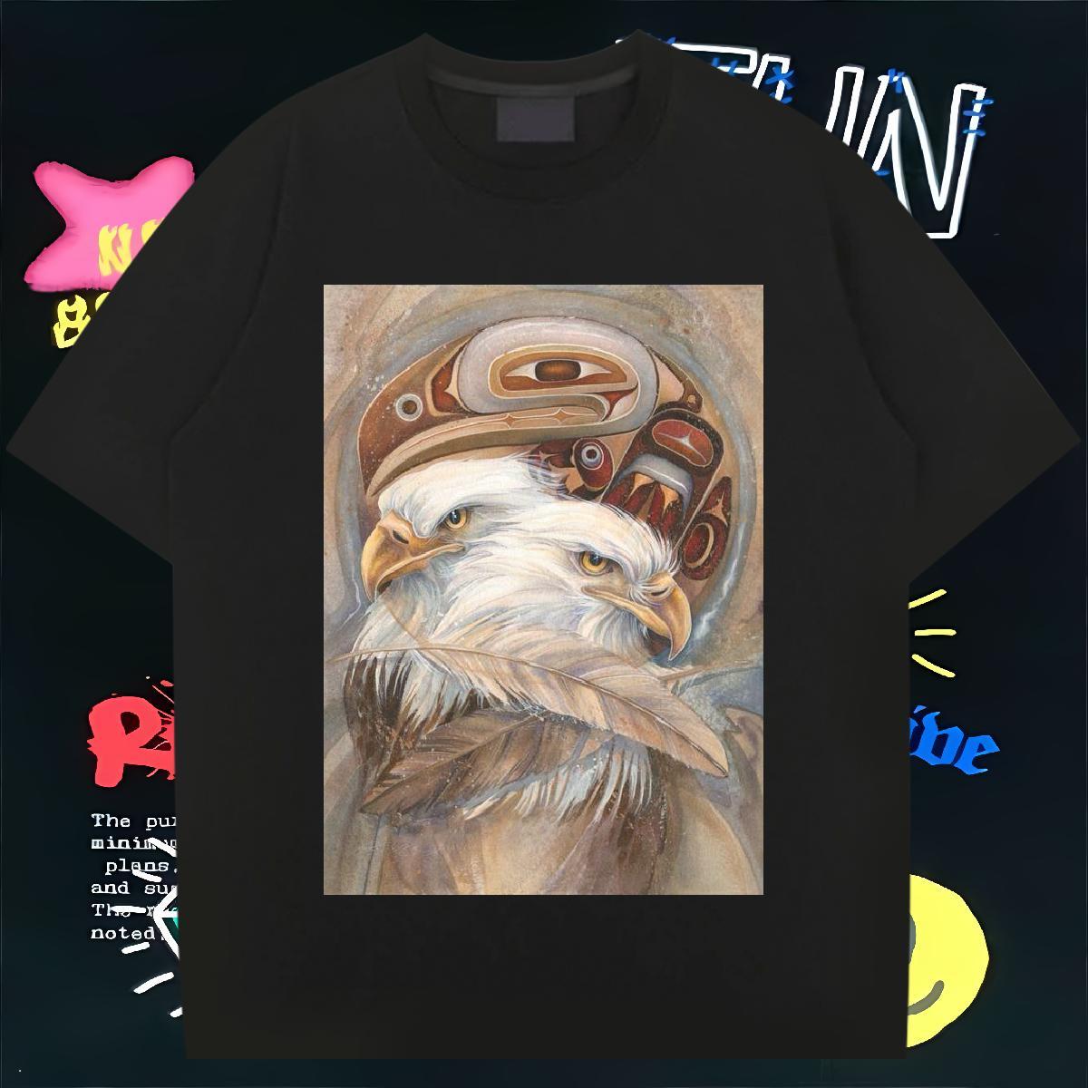Factory Direct T Shirt For Man 230g 100% Cotton eagle Hip Hop Street Clothings Pure Cotton Soft Men Tops Tees Skull
