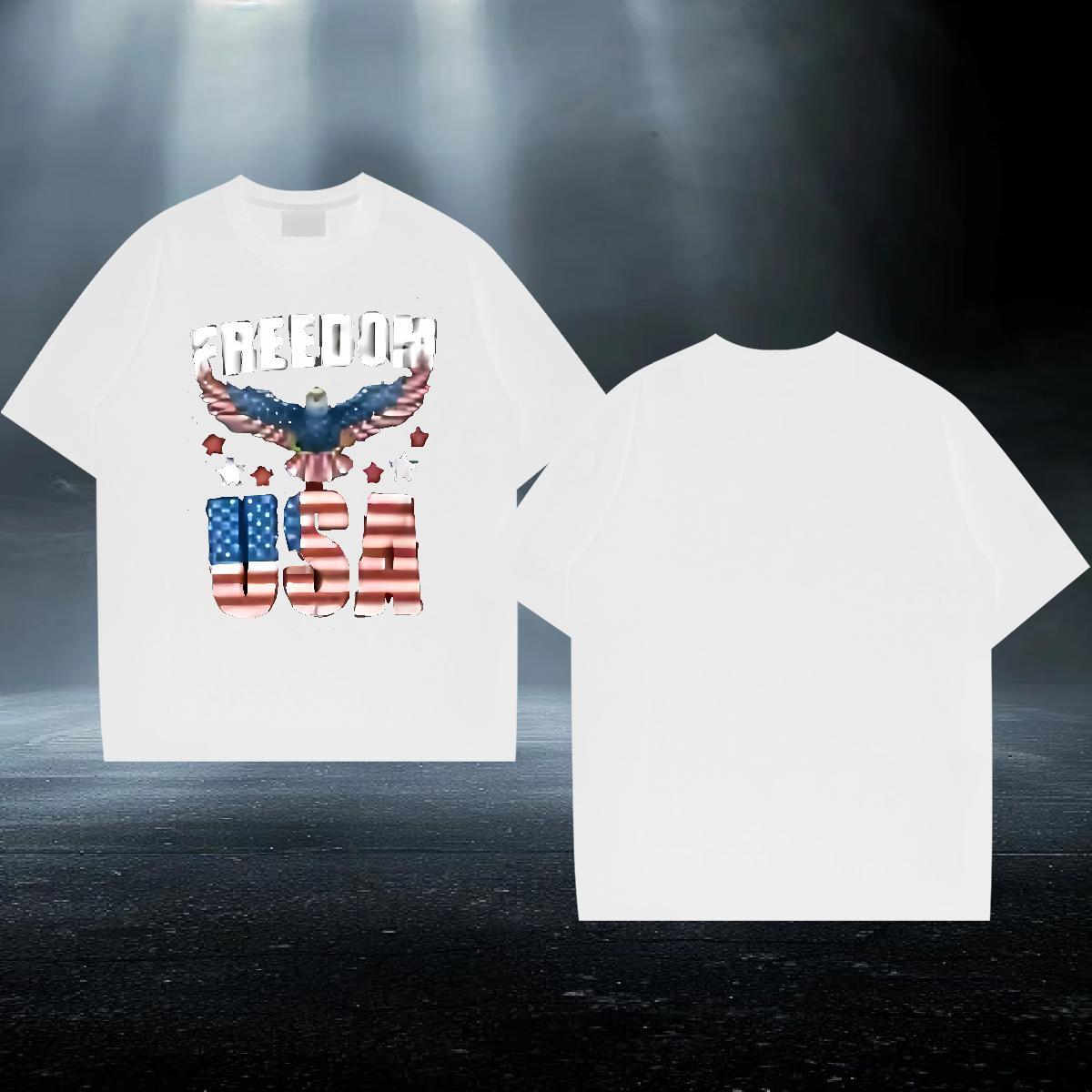 Loose Fit Men Tops Tees 230g Pure Cotton High Street Hip Hop USA DIY Anime Breathable Crew Neck Fashion Men T Shirts Polos