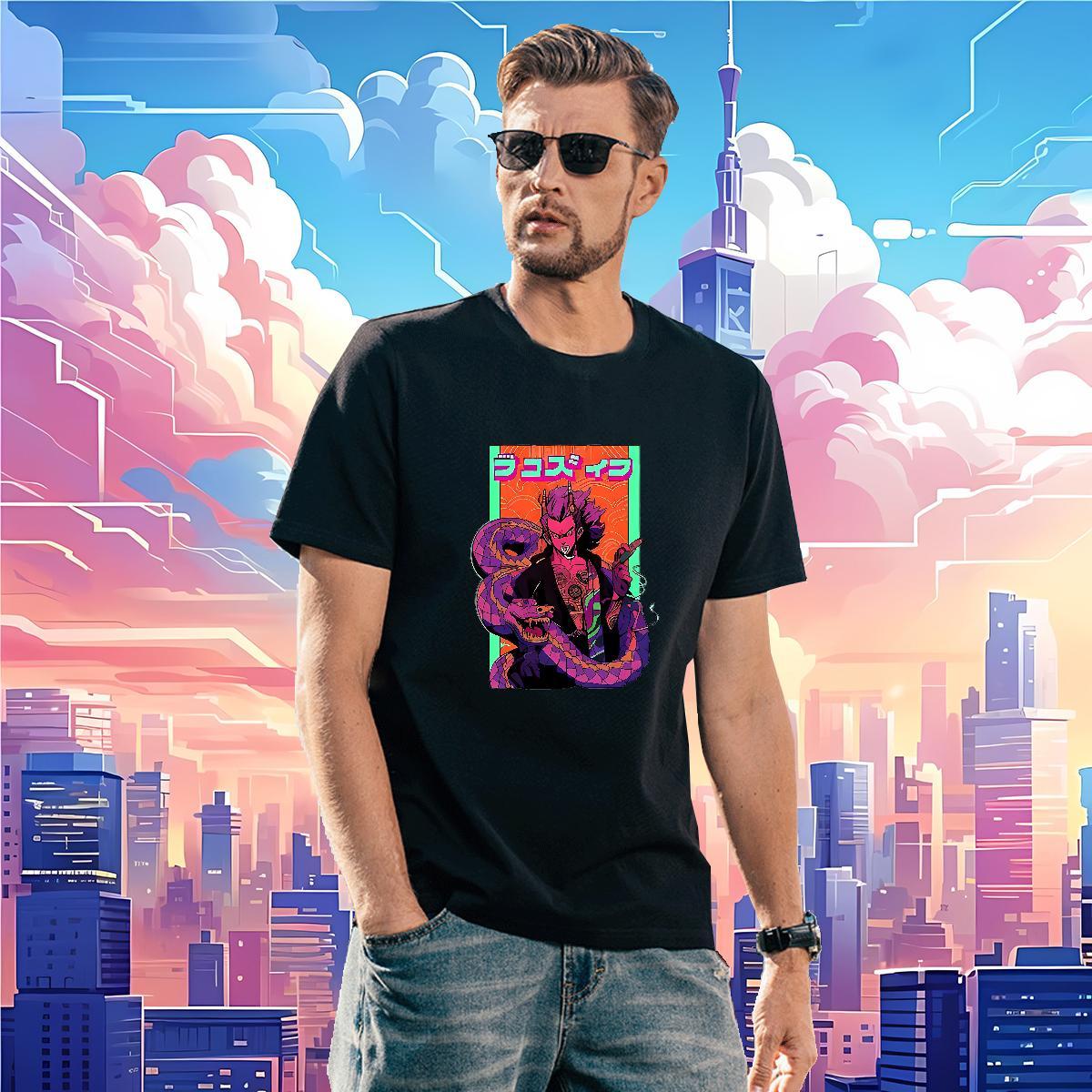 T Shirts Men 230g Pure Cotton snake Street wear Hip Hop Breathable Short Sleeve DIY Anime Men Clothes T-Shirt Classic Free Shipping Tees Shirts