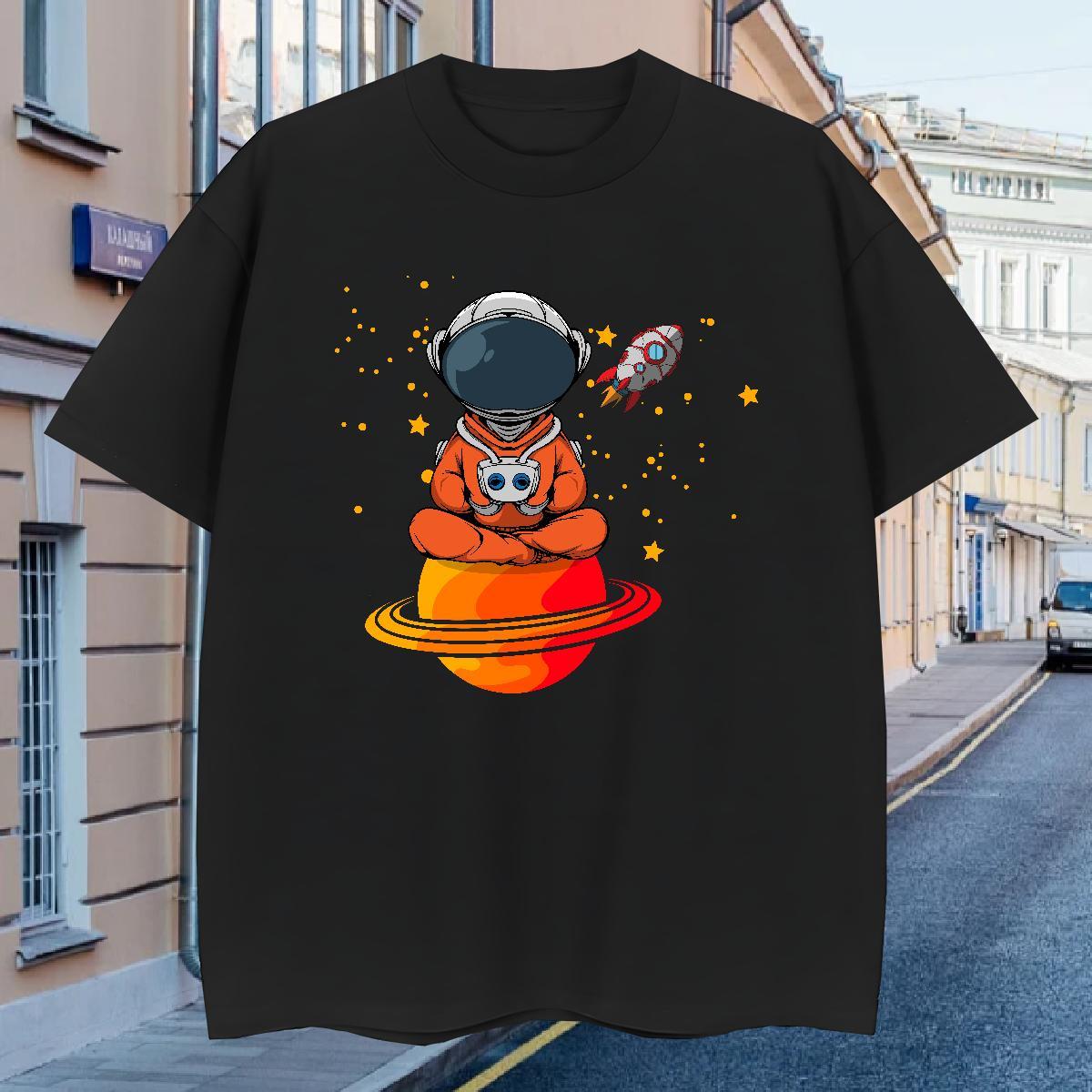 Man T Shirts 100% Cotton 230g universe Home Outdoor Short Sleeve Soft DIY Tshirt for Man Woman New Arrival Cool Design Clothes