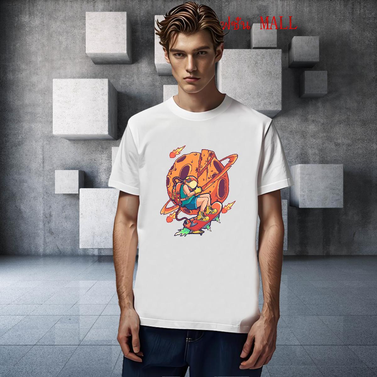 Brand Mens Tshirts 230g Cotton Outdoor universe Breathable Man T Shirts Loose Custom Cartoon Tops Tees