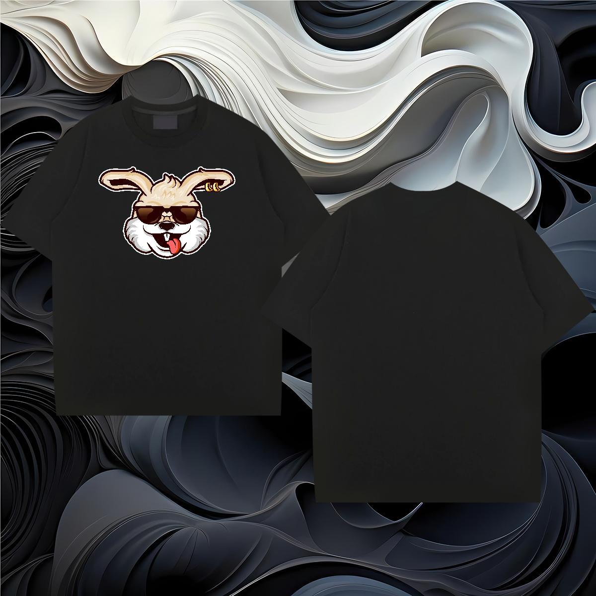 DIY Customized Mens T Shirts 230g Pure Cotton rabbit Hip Hop Polos Breathable Short Sleeve High Quality Couples T Shirts Oversized 3XL 4XL