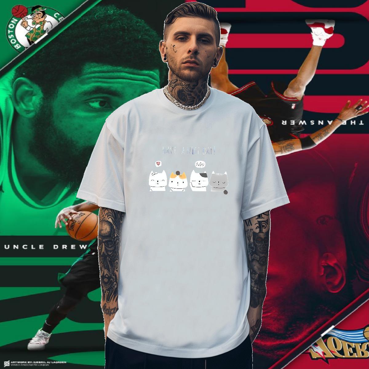 T Shirt For Man 230g Pure Cotton cute Hip Hop Breathable Crew Neck Cartoon Print Men Tshirts Free Shipping Popular Wear