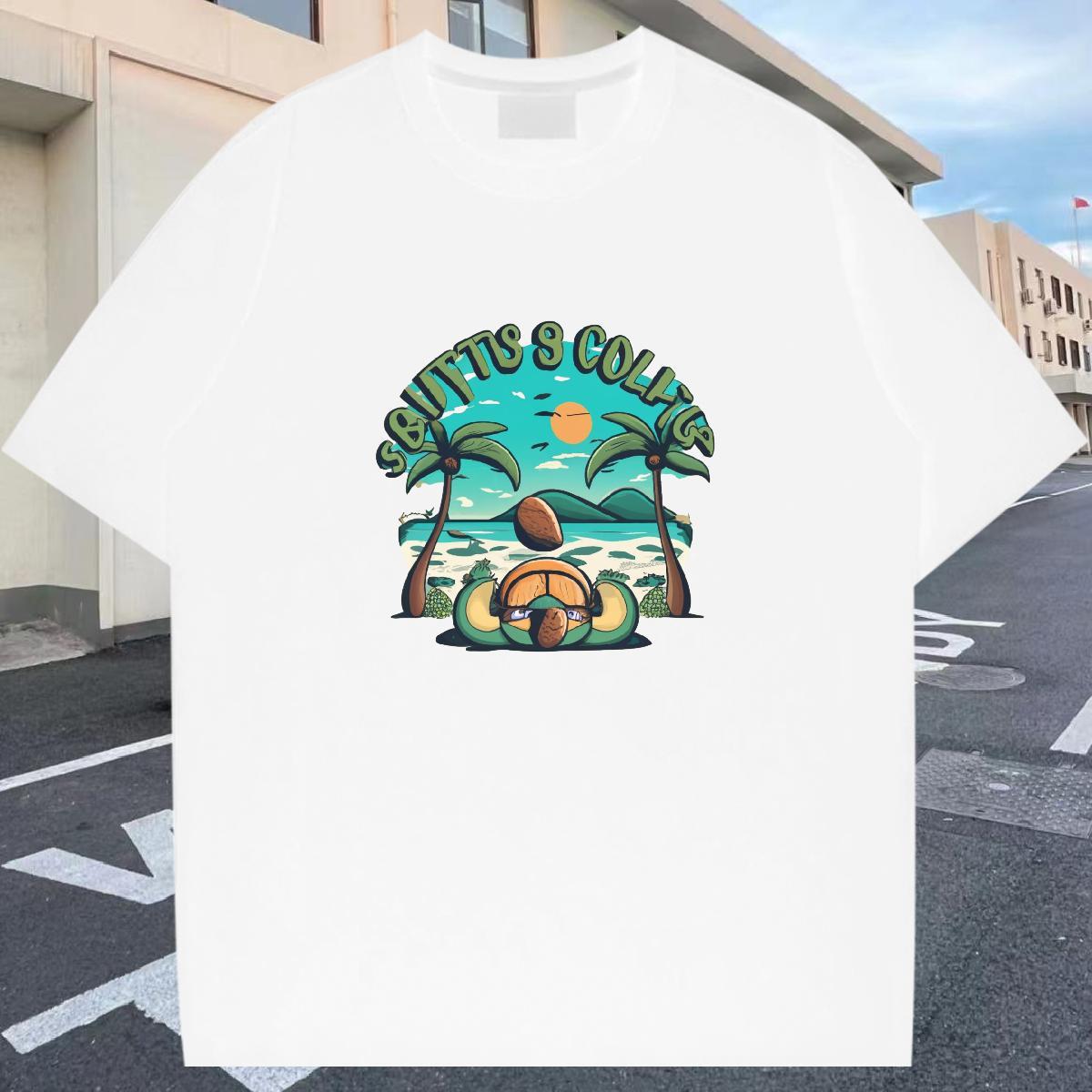 Comfortable Tshirt for Man Woman 230g Cotton Street beach Anime Print Breathable Soft Fashion T shirt Wear