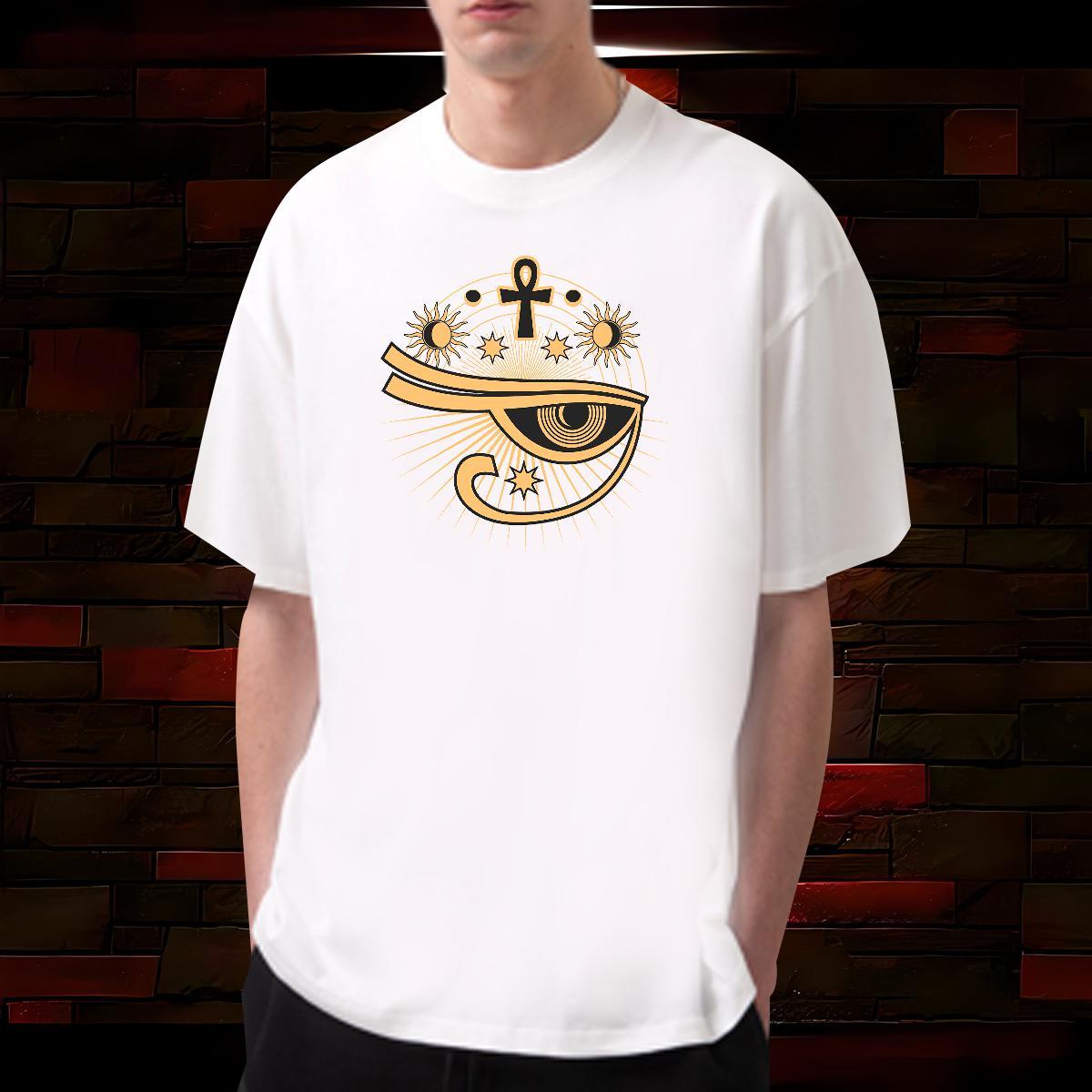 T Shirts Men 230g 100% Cotton eyes Hip Hop Street Round Neck Short Sleeve Floral Print Men Tops Tees Stylist TOP Quality Wear