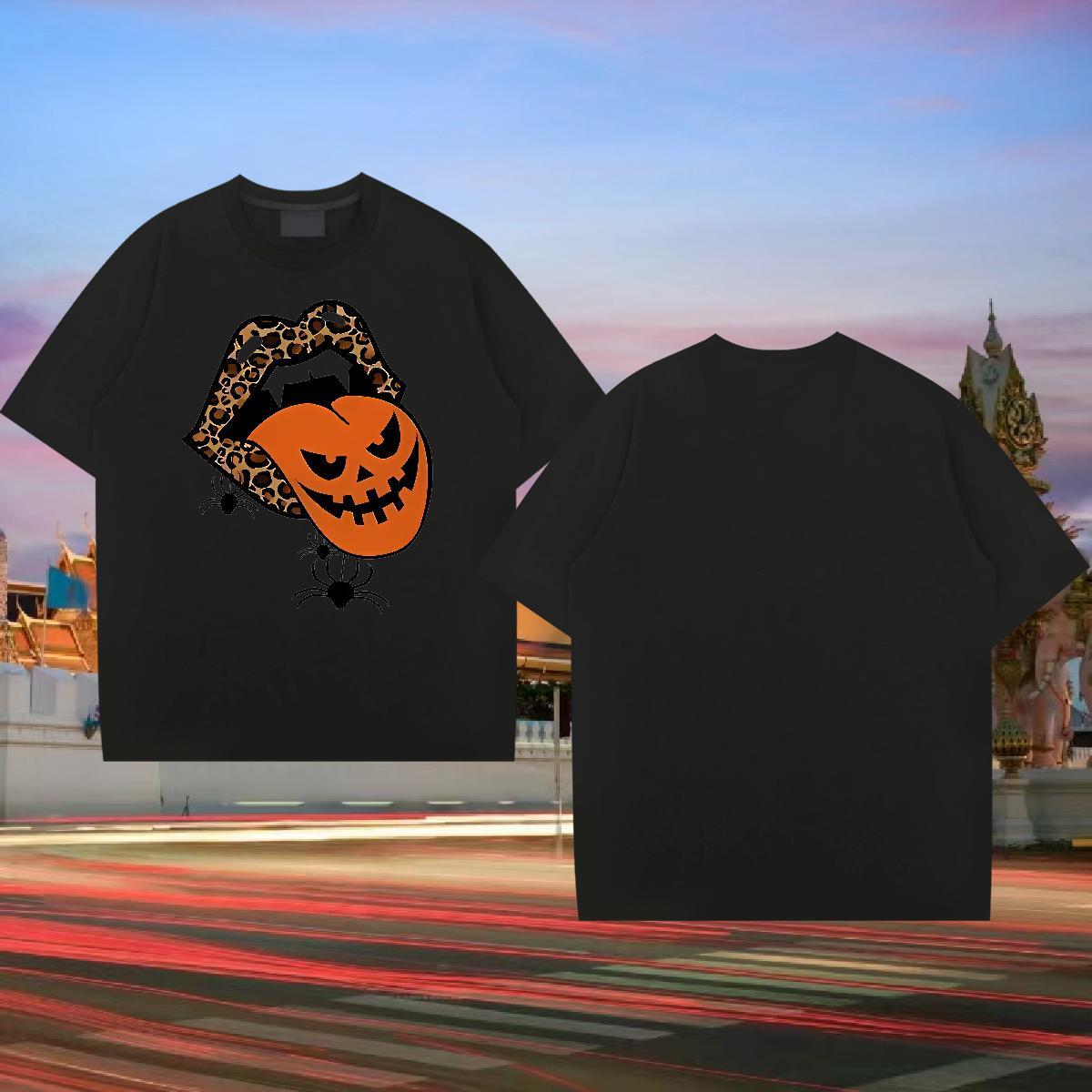 Factory Direct T-Shirts for Men 100% Cotton 230g pumpkin Sports Casual Tops O Neck Short Sleeves Brand Men Tshirts DIY Printed