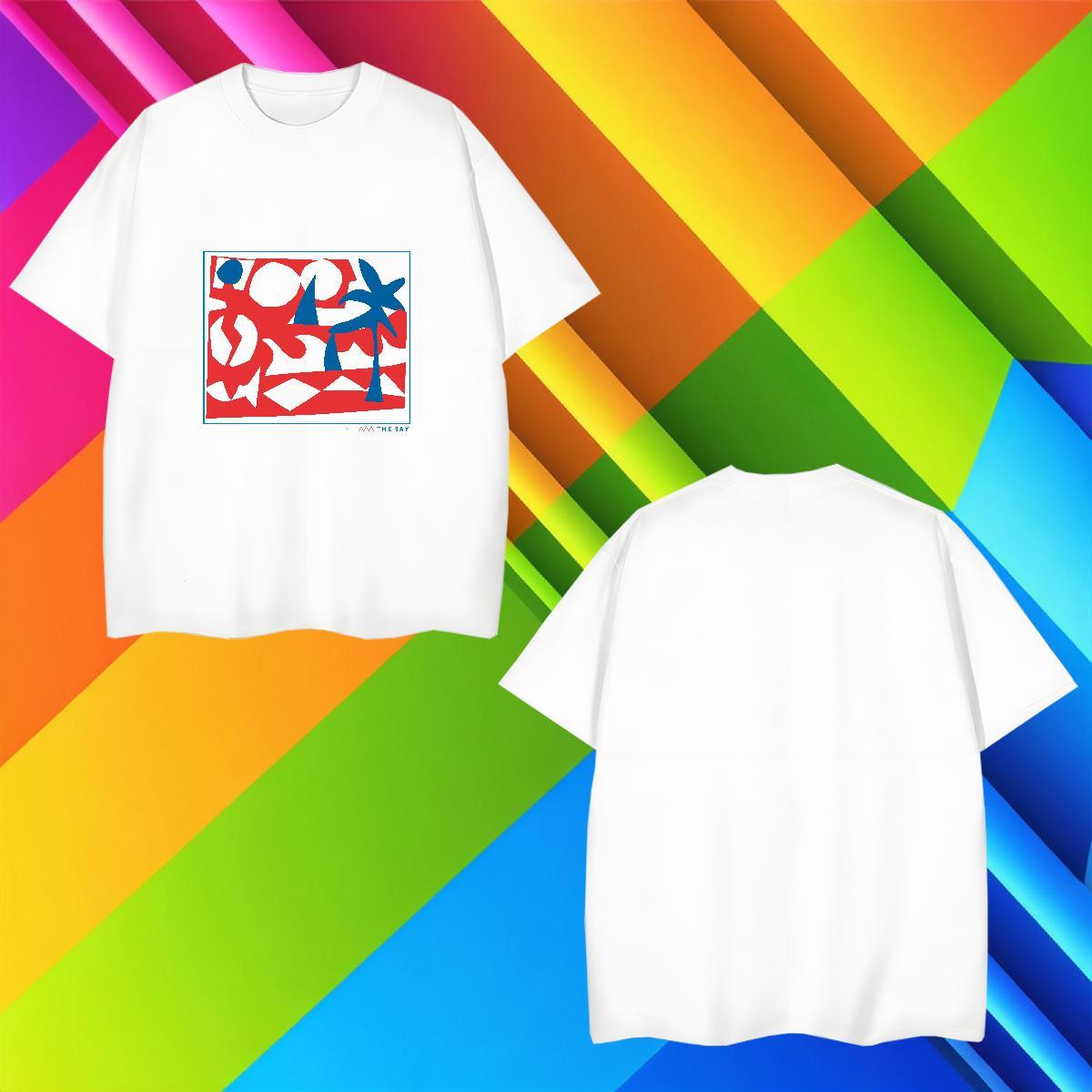 T Shirts Men 230g Cotton handpainted Anime Printing Street Pure Cotton White Plus Size Tshirt for Man Woman 2024 Cool Wear