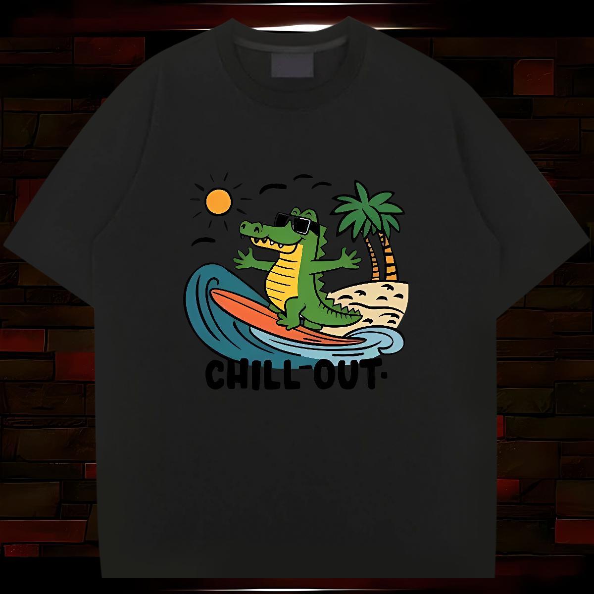 Mens T Shirts 230g 100% Cotton dinosaur Outdoor Breathable Short Sleeve DIY Printed Mens Tshirts Customized Wholesale Wear