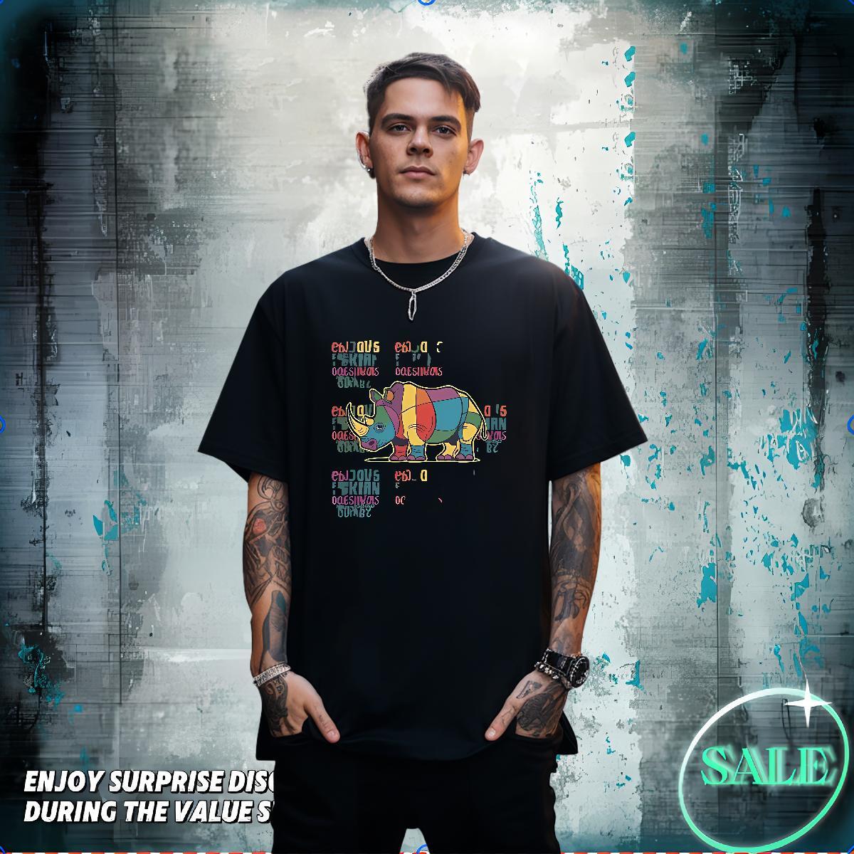 Mens T Shirts 100% Cotton 230g Street wear Hip Hop Crew Neck DIY Printed Men Clothes T-Shirt 2024 New Cool Tops Shirt