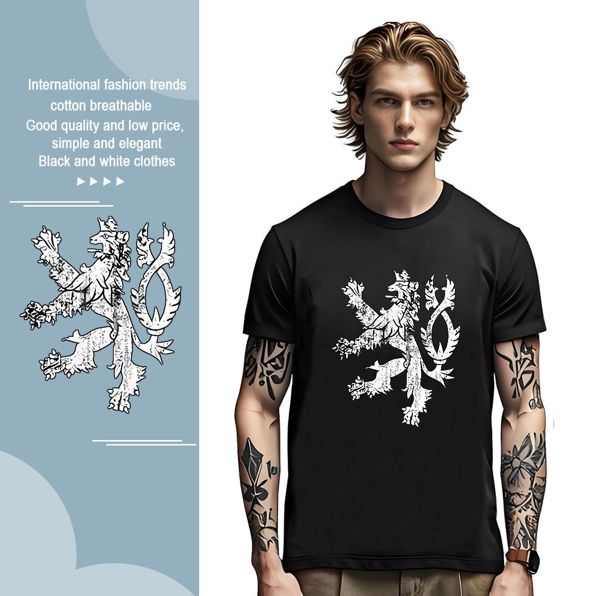 T-Shirts for Men 230g 100% Cotton painting Street wear Hip Hop Breathable Crew Neck Customized Print Couples T Shirts DIY Free Shipping Tees