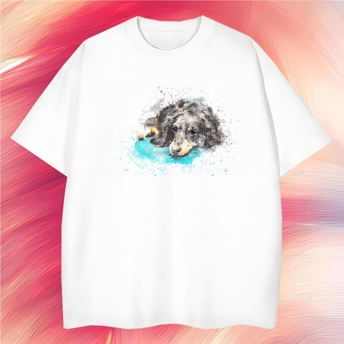 T Shirt For Man 230g 100% Cotton dog Outdoor Breathable Crew Neck Plus Size Custom Tshirt for Man Woman 2024 Designer Popular Tshirts