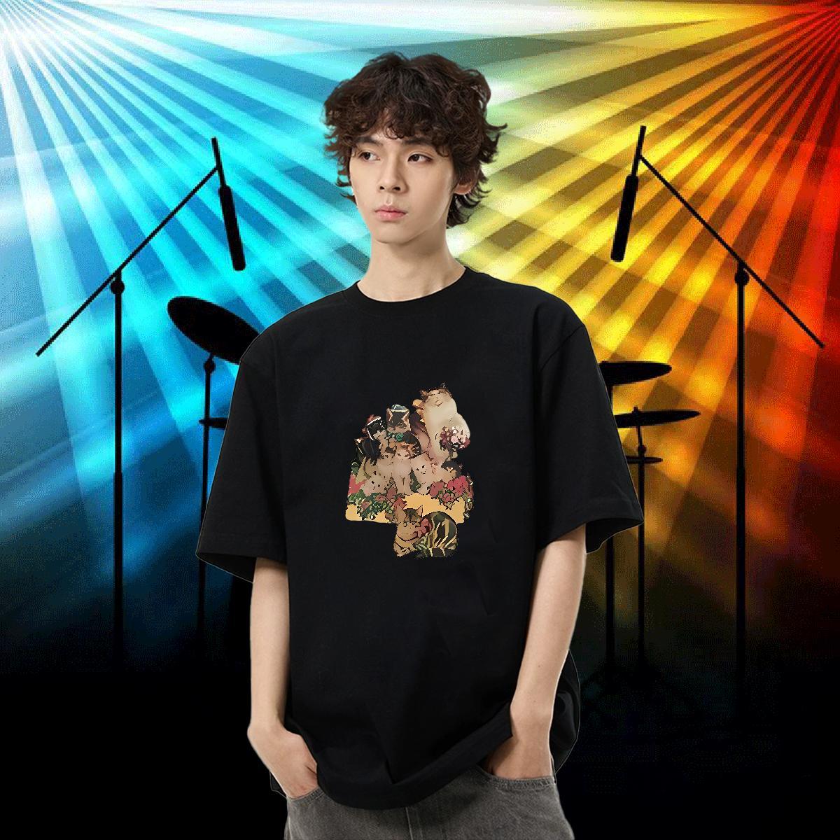Designer Fashion T-Shirts 100% Cotton 230g cute Street Tees Shirts Breathable Crew Neck Popular Men Tops Tees Anime
