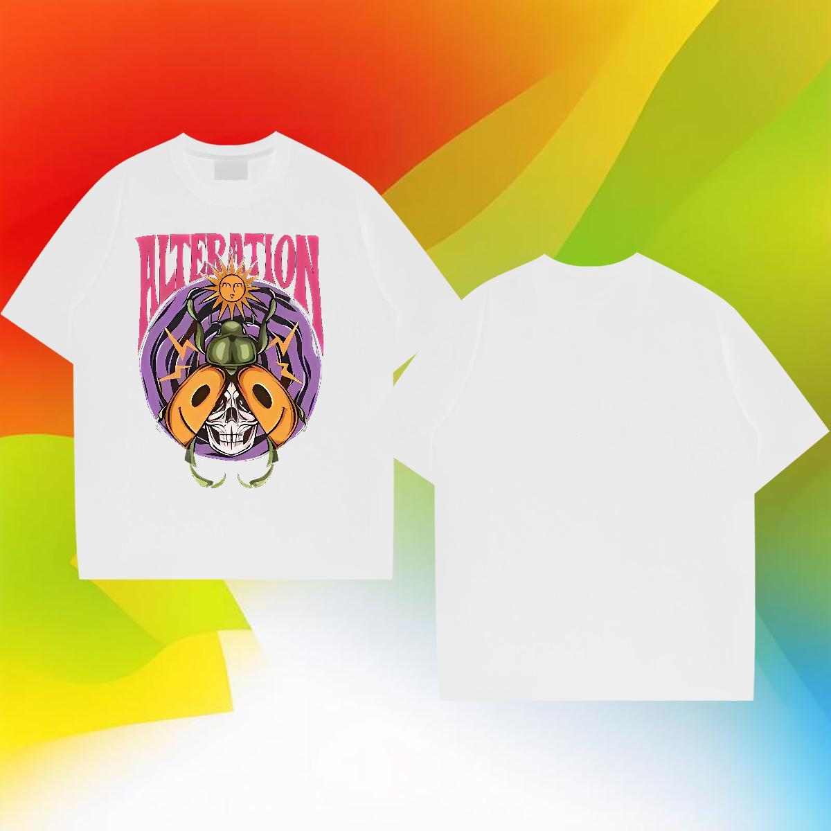 2024 New Mens T Shirts 100% Cotton 230g sun Casual Daily Wear Tee Shirt O Neck Short Sleeves Unisex Men Clothes T-Shirt Custom Printed