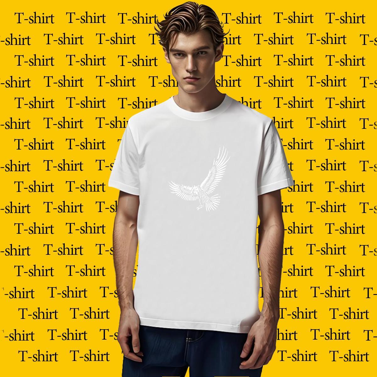 Classic Man T Shirts 230g Cotton eagle Street Polos Crew Neck Cool Design Men Tops Tees Customized