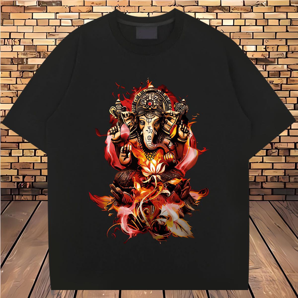 New Designer T Shirt For Man elephant Wear 230g Cotton Hip Hop Brand Anime Print Breathable Couples T Shirts