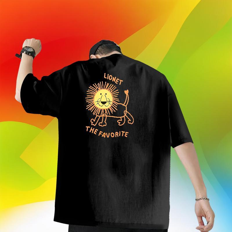 2024 Designer T Shirts Men 230g Cotton lion Beach Top Tees O-Neck Short Sleeve Brand Mens Tshirts Custom Anime