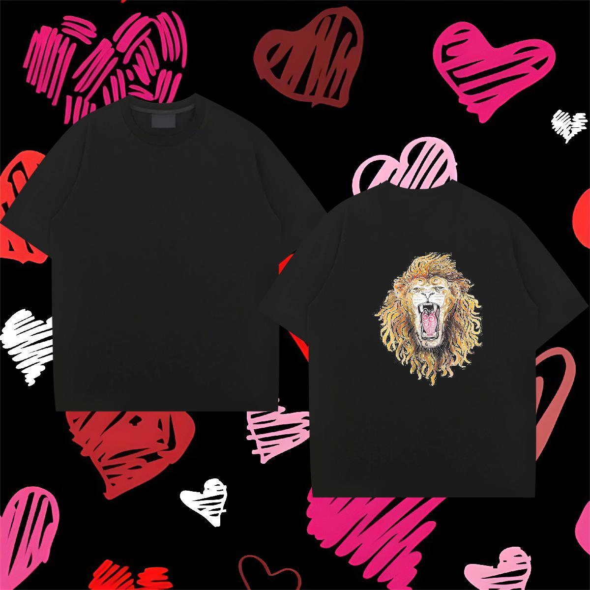 Fashion Design T Shirt For Man 100% Cotton 230g lion Sport Wear Breathable Short Sleeve Cool Men Clothes T-Shirt Custom Print Plus Size