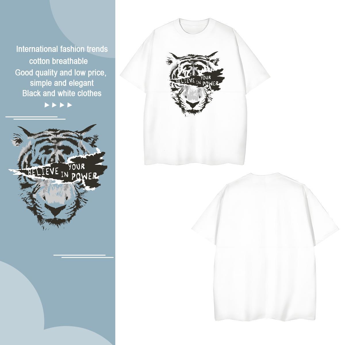 Man T Shirts 100% Cotton 230g leopard Street wear Hip Hop Breathable Short Sleeve Plus Size Custom Men Clothes T-Shirt DIY Customized Designer Tshirts