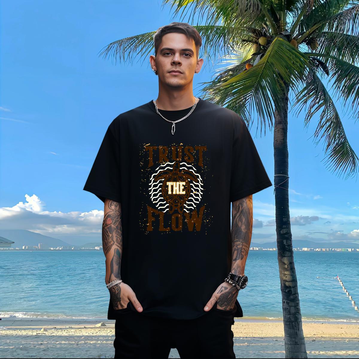 DIY Customized T Shirts Men 230g 100% Cotton Daily Wear Tshirts Crew Neck Loose Fit Tshirt for Man Woman Oversized 3XL 4XL