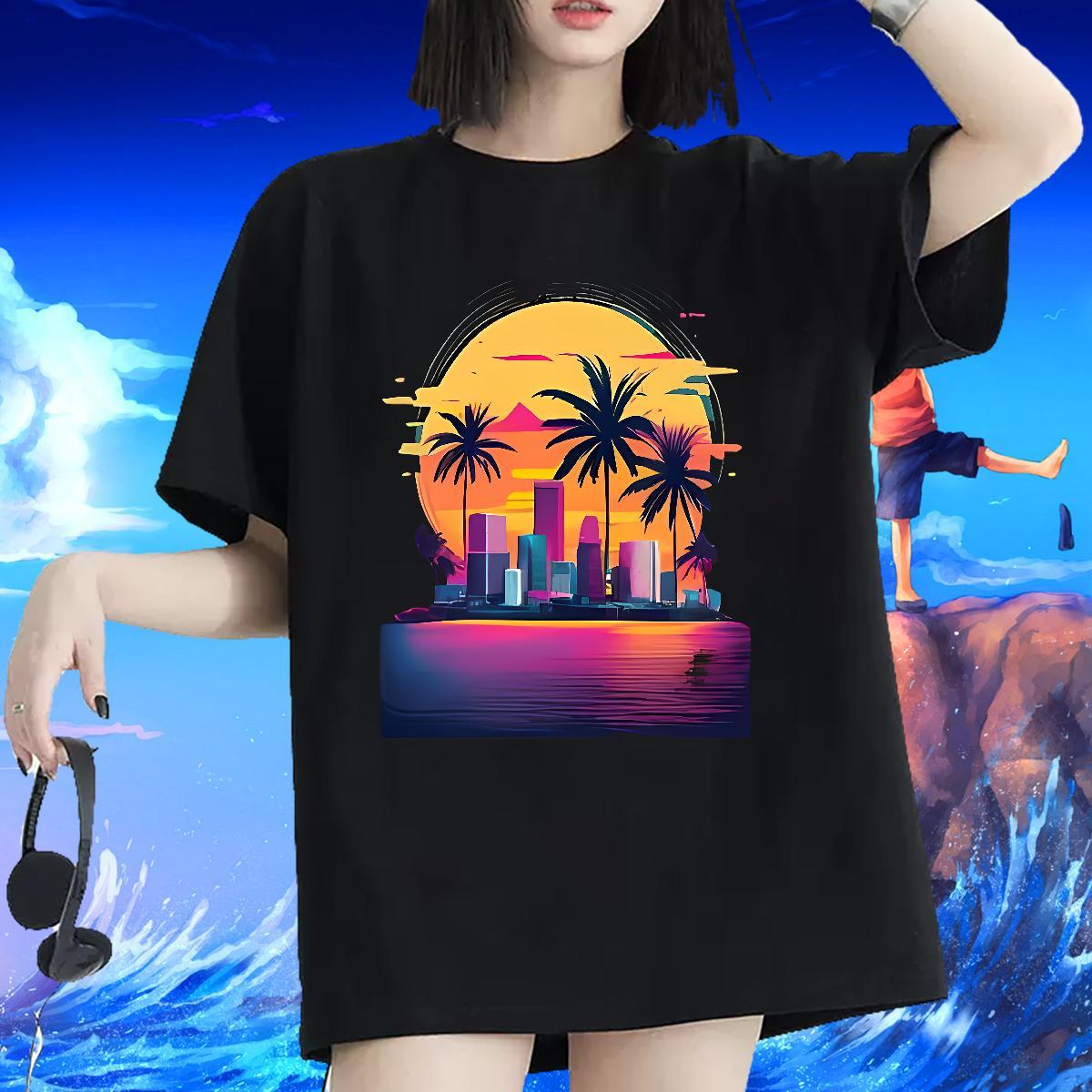 5A Womens T Shirts Breathable Crew Neck Women Tshirts Custom Printed tree Street Wear 100% Cotton 230g 2024 DIY Top Shirts