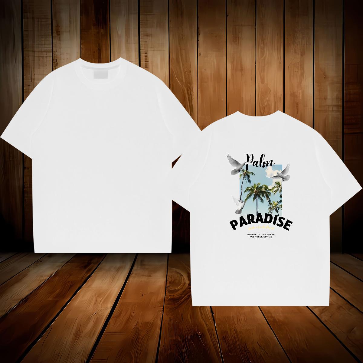 2024 DIY Man T Shirts 230g 100% Cotton tree Street Wear Top Tees Round Neck Short Sleeve Free Shipping Tshirt for Man Woman DIY Logo Oversized