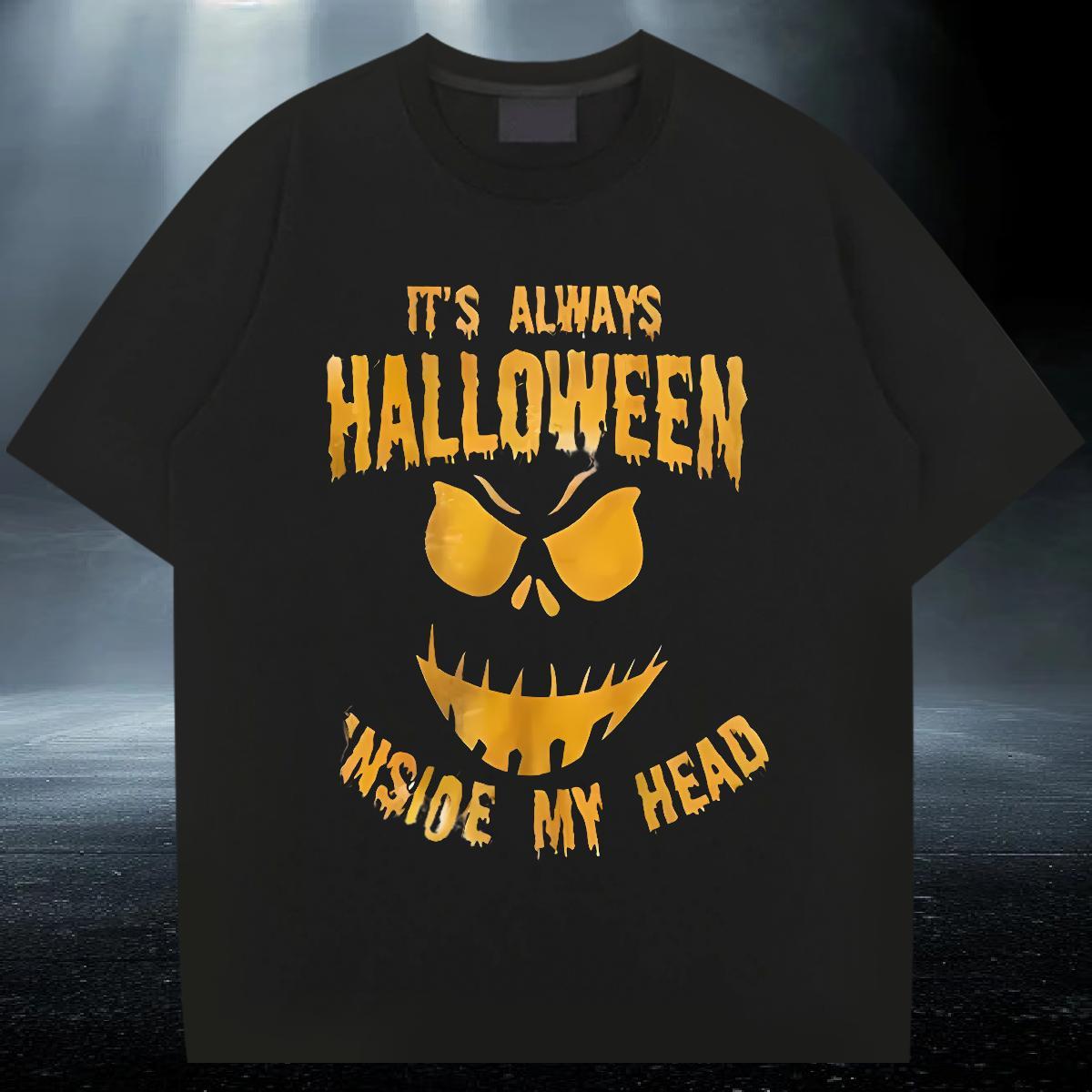 Designer Fashion Men T Shirts 230g 100% Cotton halloween Street Wear Polos Round Neck Short Sleeve Loose Fit Mens Tshirts DIY
