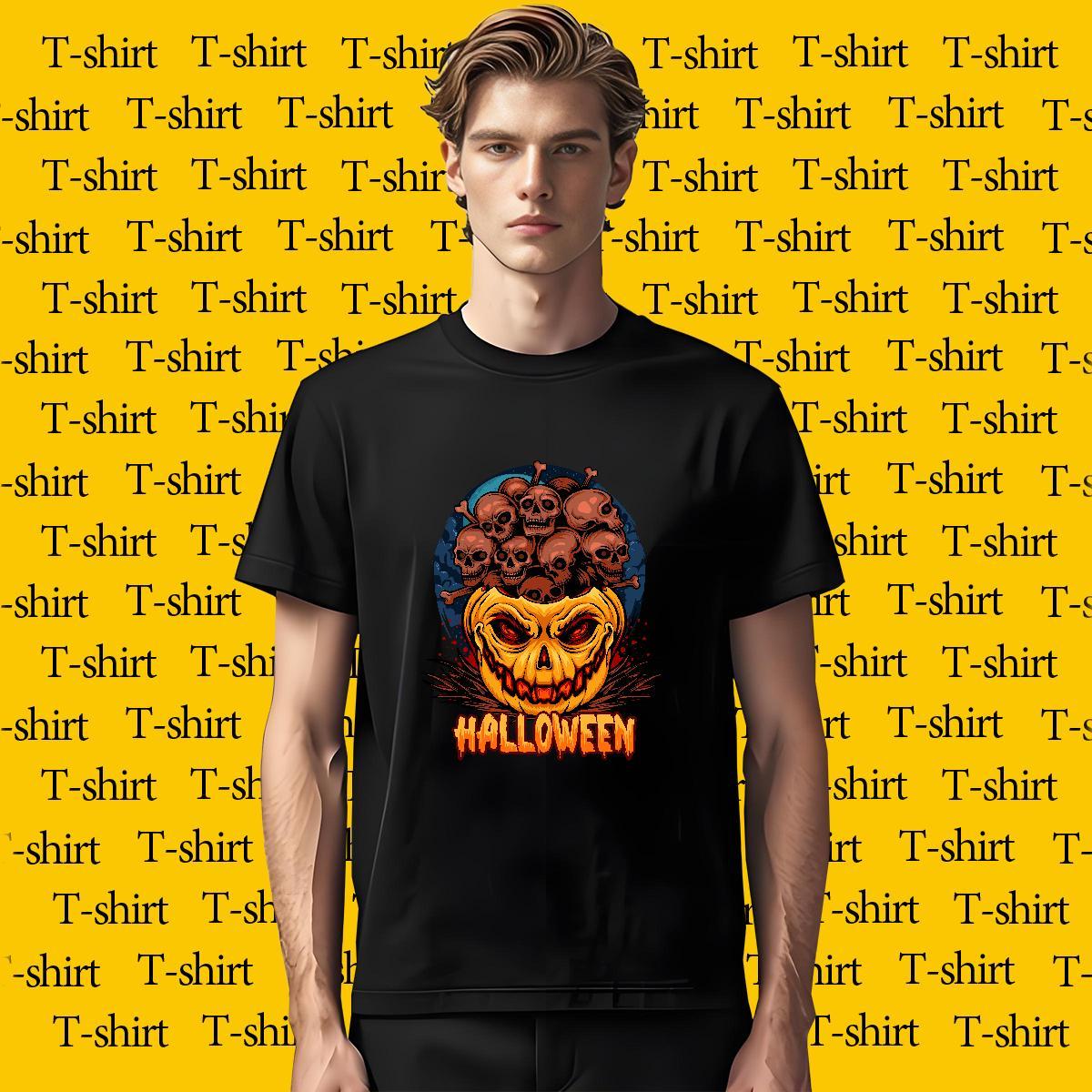 DIY Customized T shirt 230g Cotton pumpkin Hip Hop Polos Crew Neck Popular Tshirts Custom Print Oversized