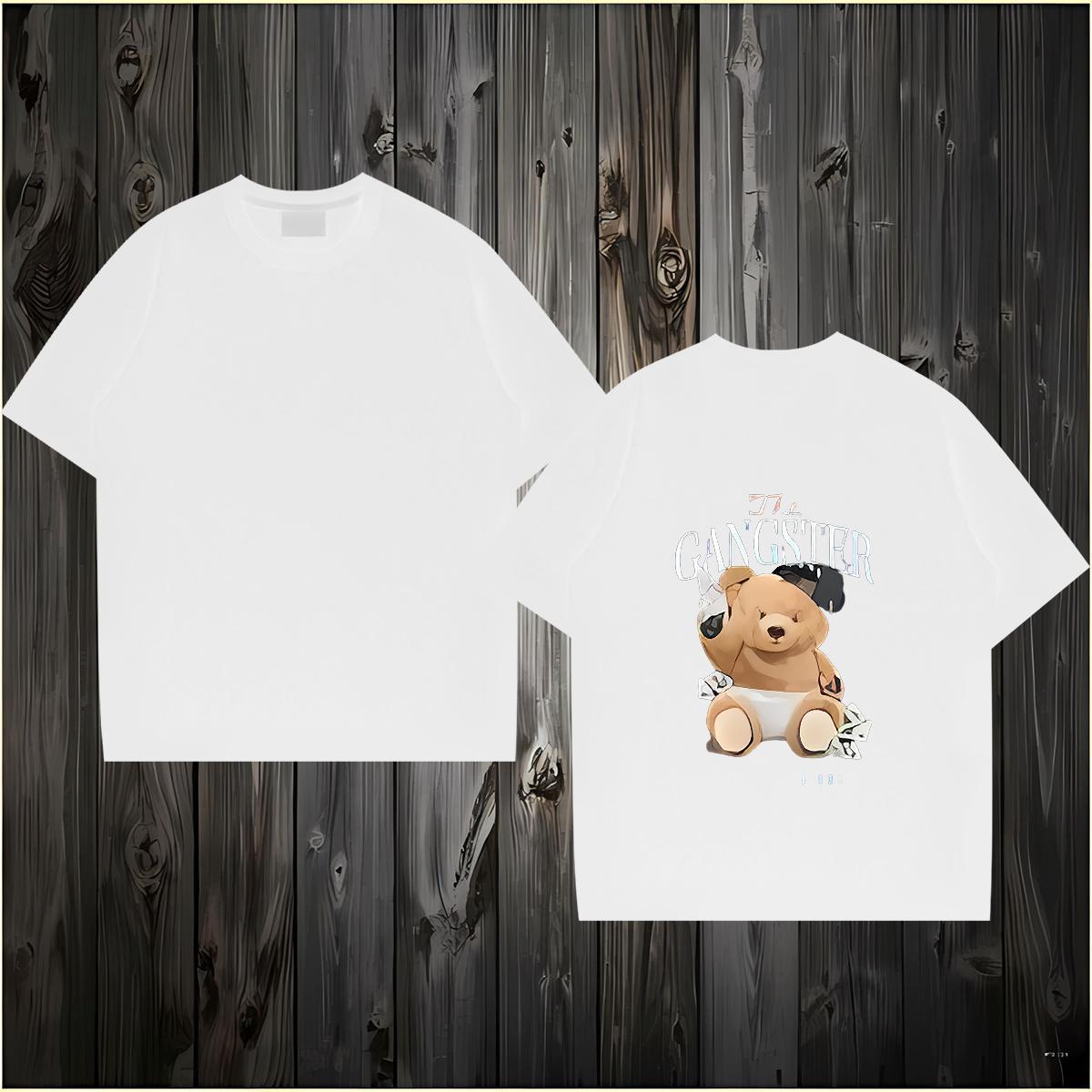 Stylist Mens T Shirts 100% Cotton 230g bear Casual Daily Wear Tee Shirt Breathable Short Sleeve Free Shipping Tshirt for Man Woman Custom Print Plus S