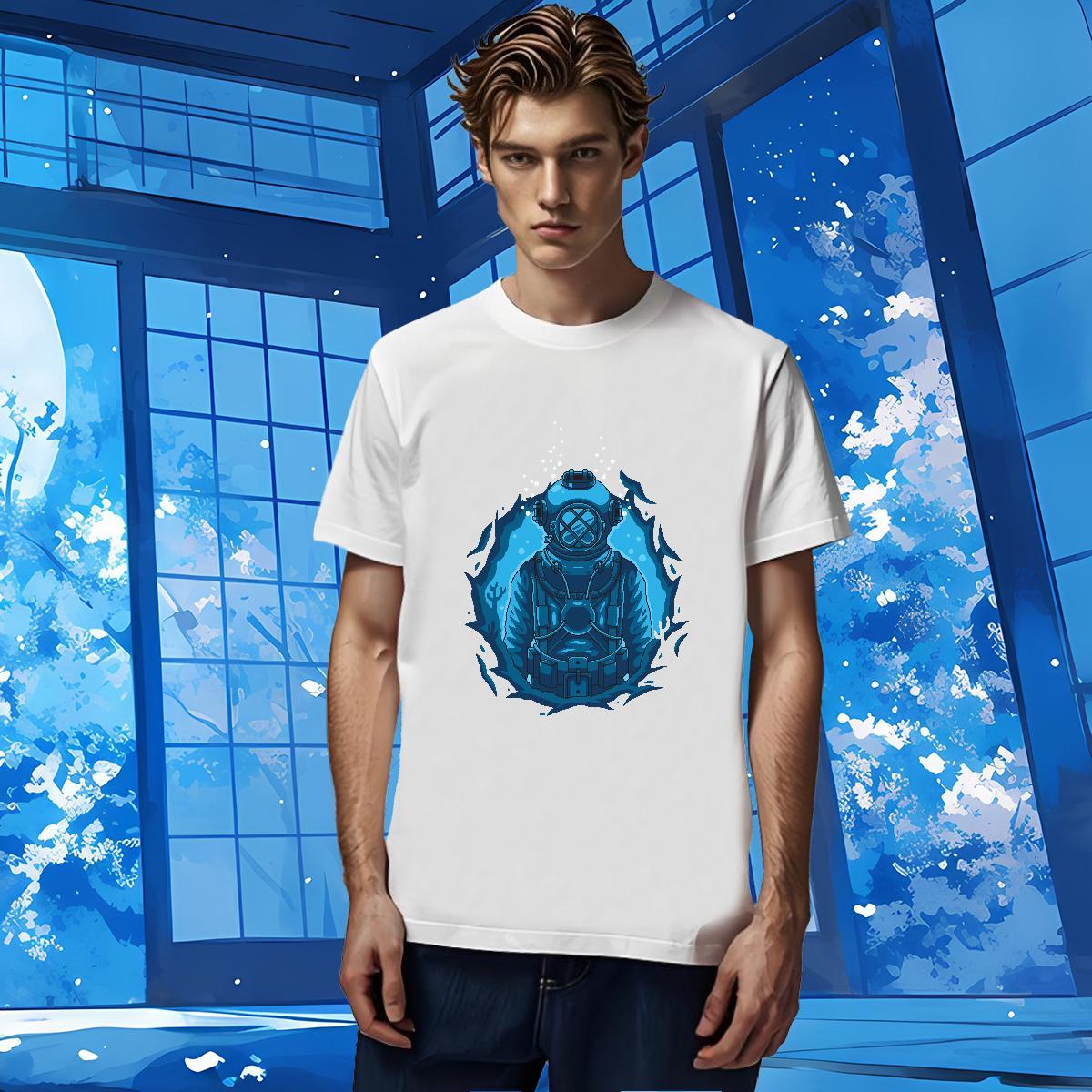 T Shirt For Man 230g Pure Cotton outer space Daily Wear Breathable Short Sleeve Custom Printed Tshirts 2024 Designer Wholesale Tees Shirts