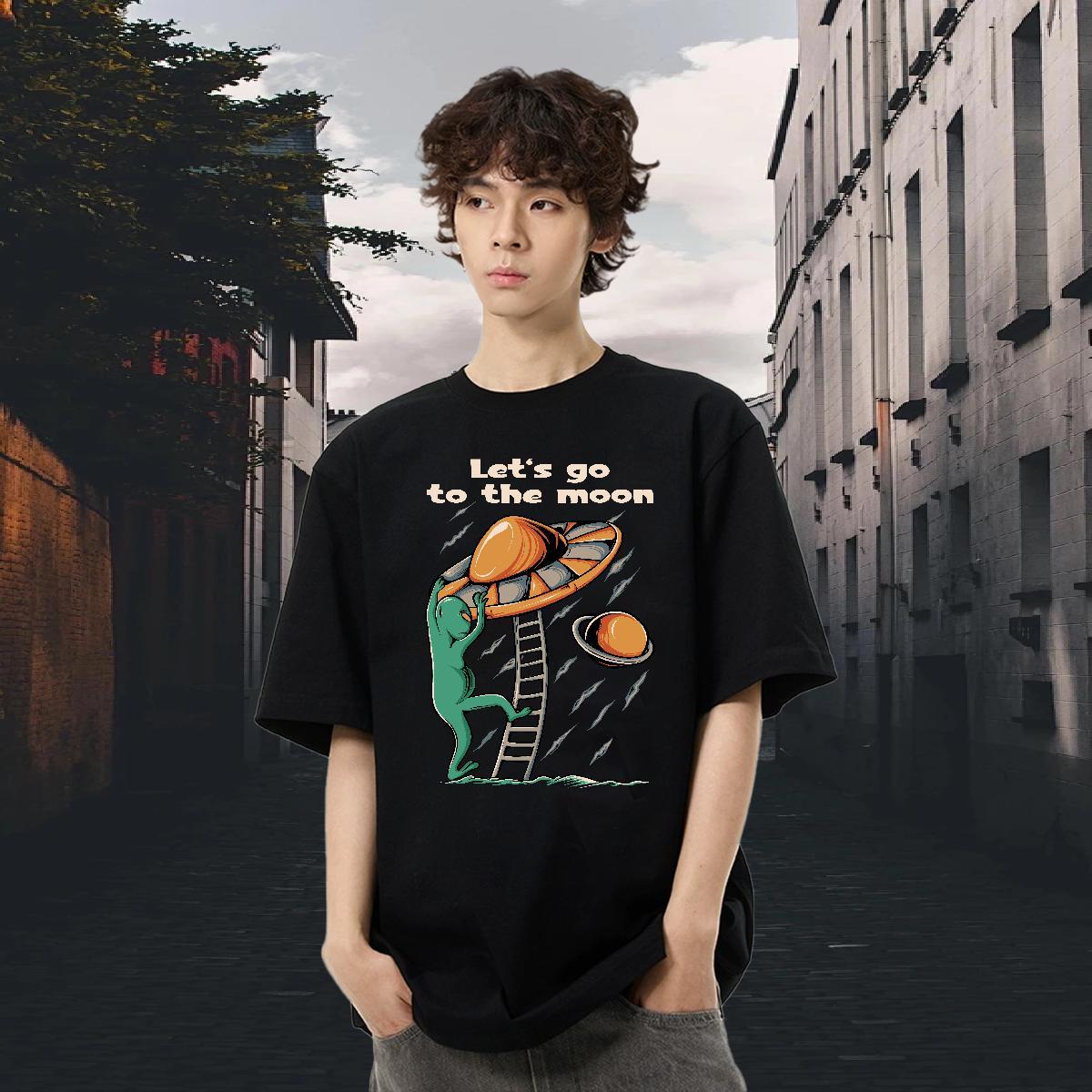 Cool Design Men Tshirts 100% Cotton 230g Street wear Hip Hop ET Custom Anime O-Neck Short Sleeve 2024 DIY T Shirts Men Tops