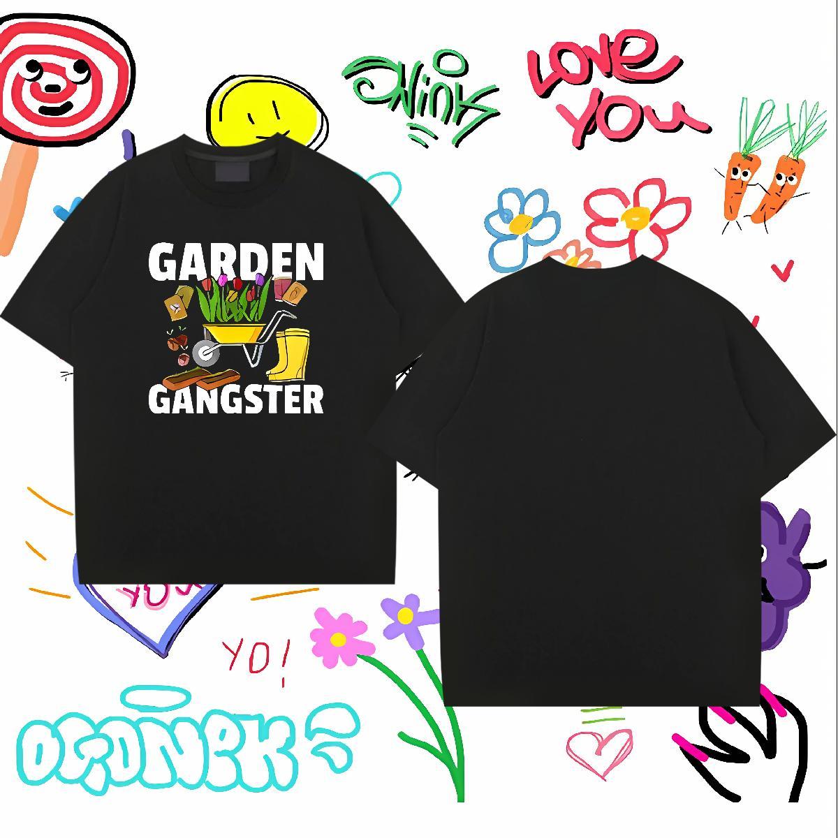 Casual New Man T Shirts 230g 100% Cotton flower High Street Hip Hop Tees Crew Neck Breathable High Quality Men Tshirts Anime