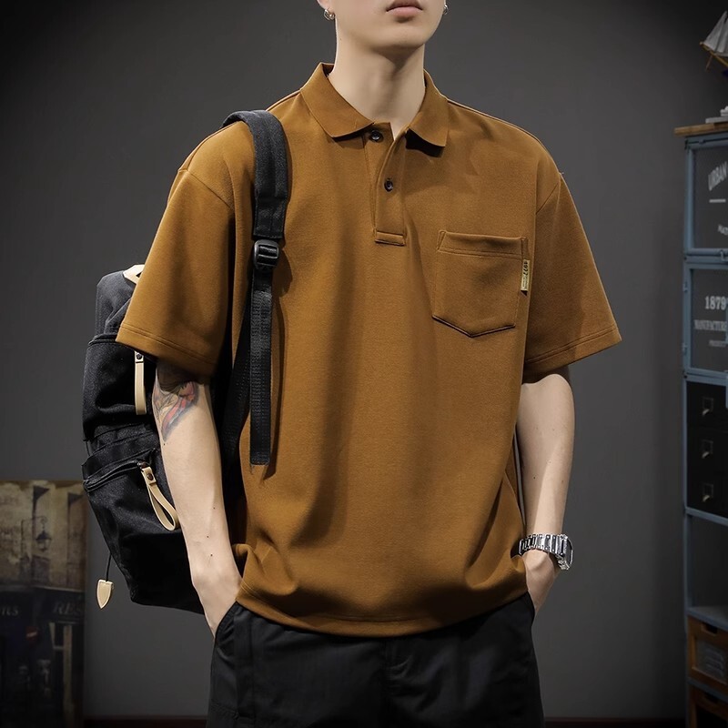 American fashion brand short polo for men in summer, big size, half sleeved business casual collar T-shirt, Paul shirt