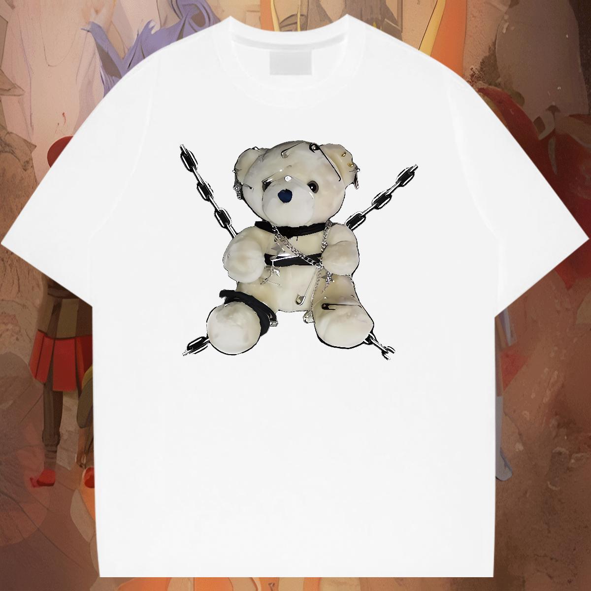 Cool Design Men Tees 230g 100% Cotton Daily Wear bear DIY Breathable Short Sleeve Classic Casual Mens T Shirts Top Tees