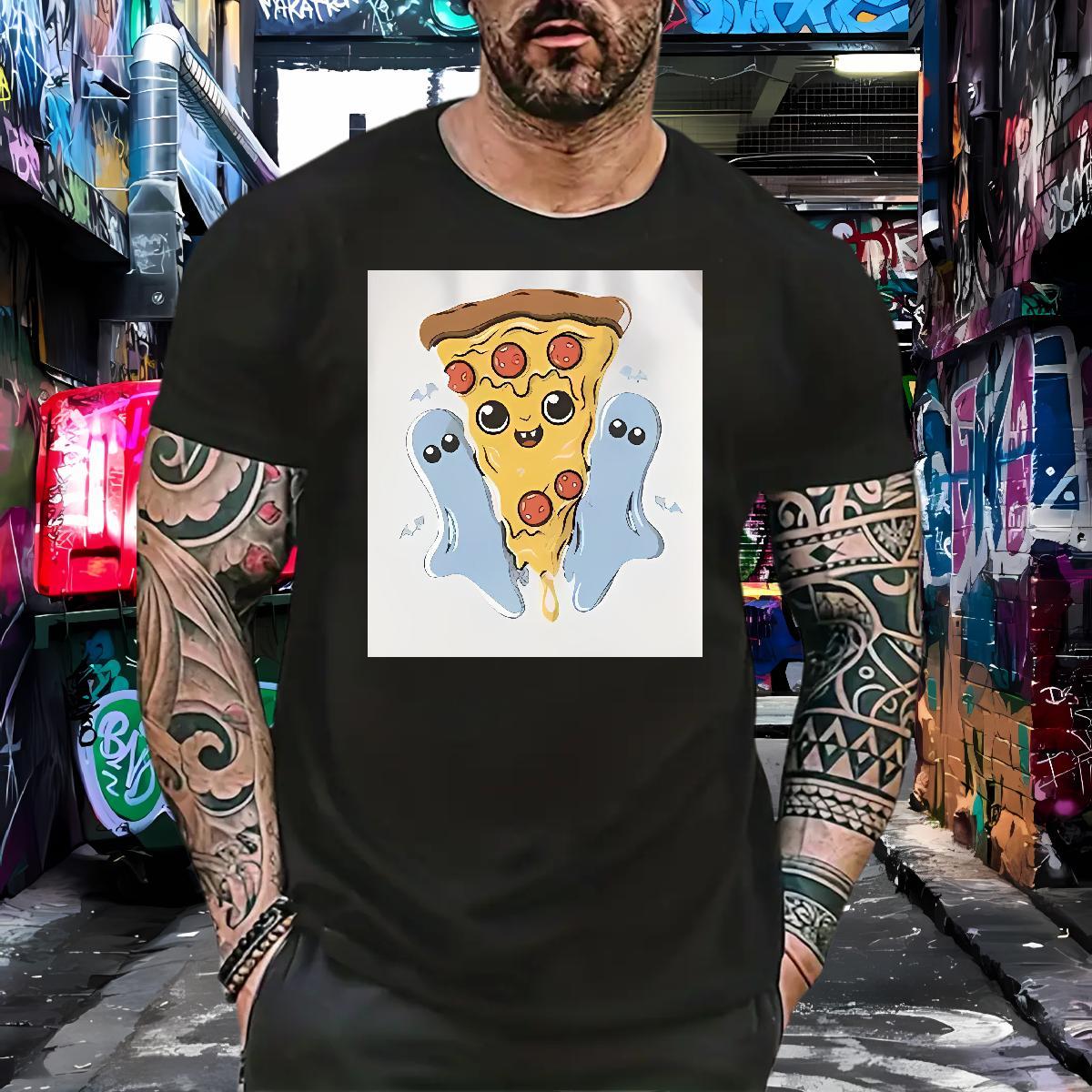2024 Summer T-Shirts for Men 230g Cotton piazza Street Wear Tees Breathable Short Sleeve Cool Men Tees Anime Print