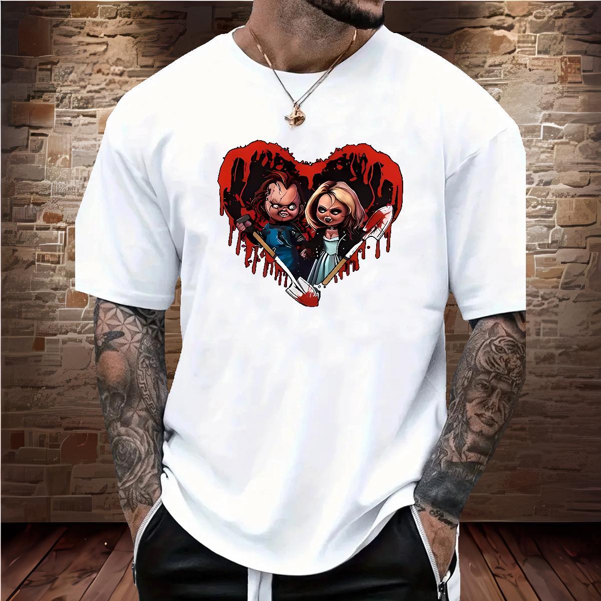 T Shirts Men 230g Cotton Terror Casual Beach O Neck Short Sleeves Oversized Tshirts Wholesale Popular Tops Tees