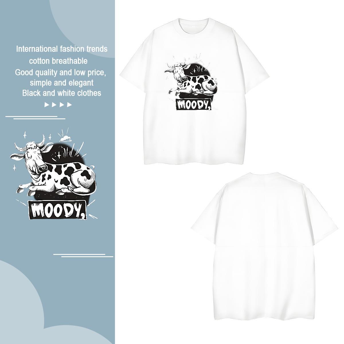 T shirt 100% Cotton 230g cow Summer Casual Breathable Short Sleeve Customized Men Clothes T-Shirt Fashion New Wholesale Tops