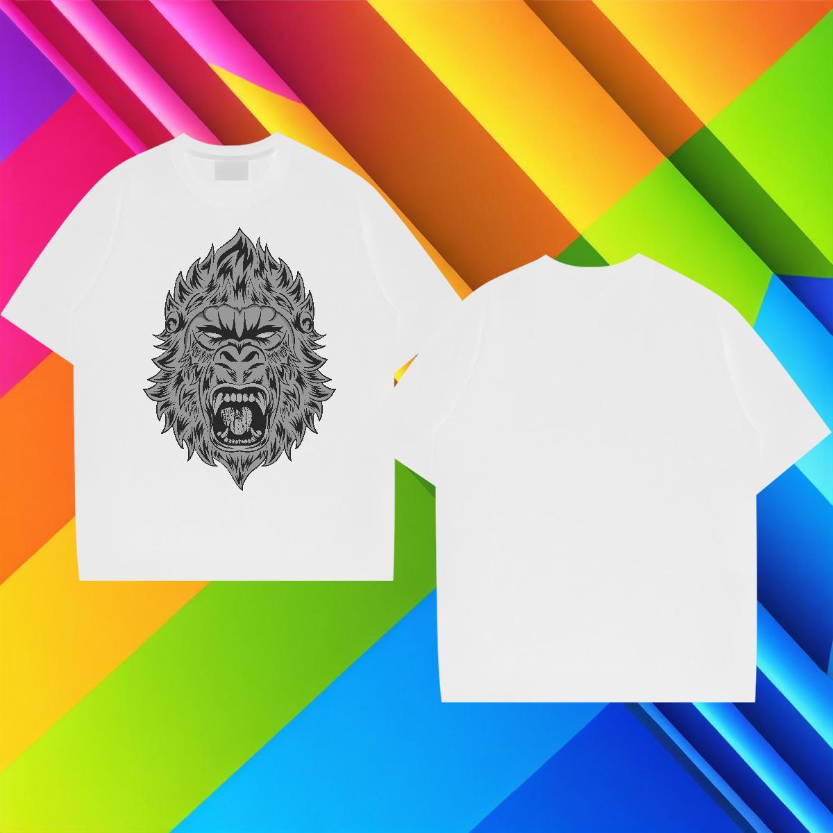 Popular Mens Tshirts 230g 100% Cotton Hip Hop chimpanzee Custom Print Plus Size Breathable Short Sleeve Customized Man T Shirts Tops Shirt