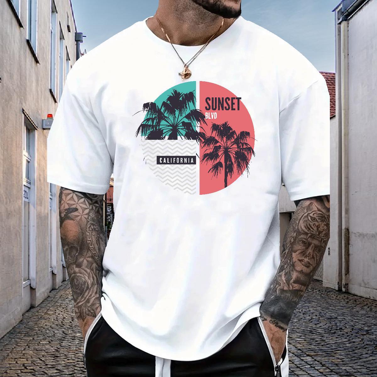 Fashion Mens T Shirts 230g 100% Cotton tree Outdoor Tees Shirts Breathable Crew Neck Free Shipping Men Tshirts Oversized