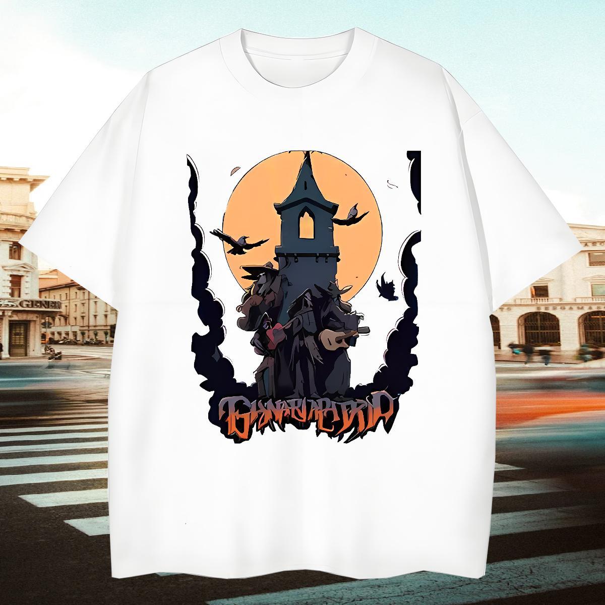 Casual New T-Shirts for Men 100% Cotton 230g Tower Spring Summer Tshirts Breathable Short Sleeve Soft Men Tees Black White