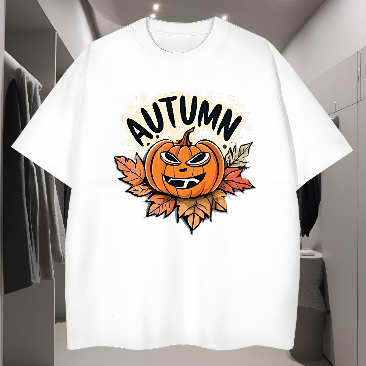 Mens T Shirts 230g Cotton pumpkin Outdoor Breathable DIY Anime Men Tees 2024 DIY Loose Tops Tees