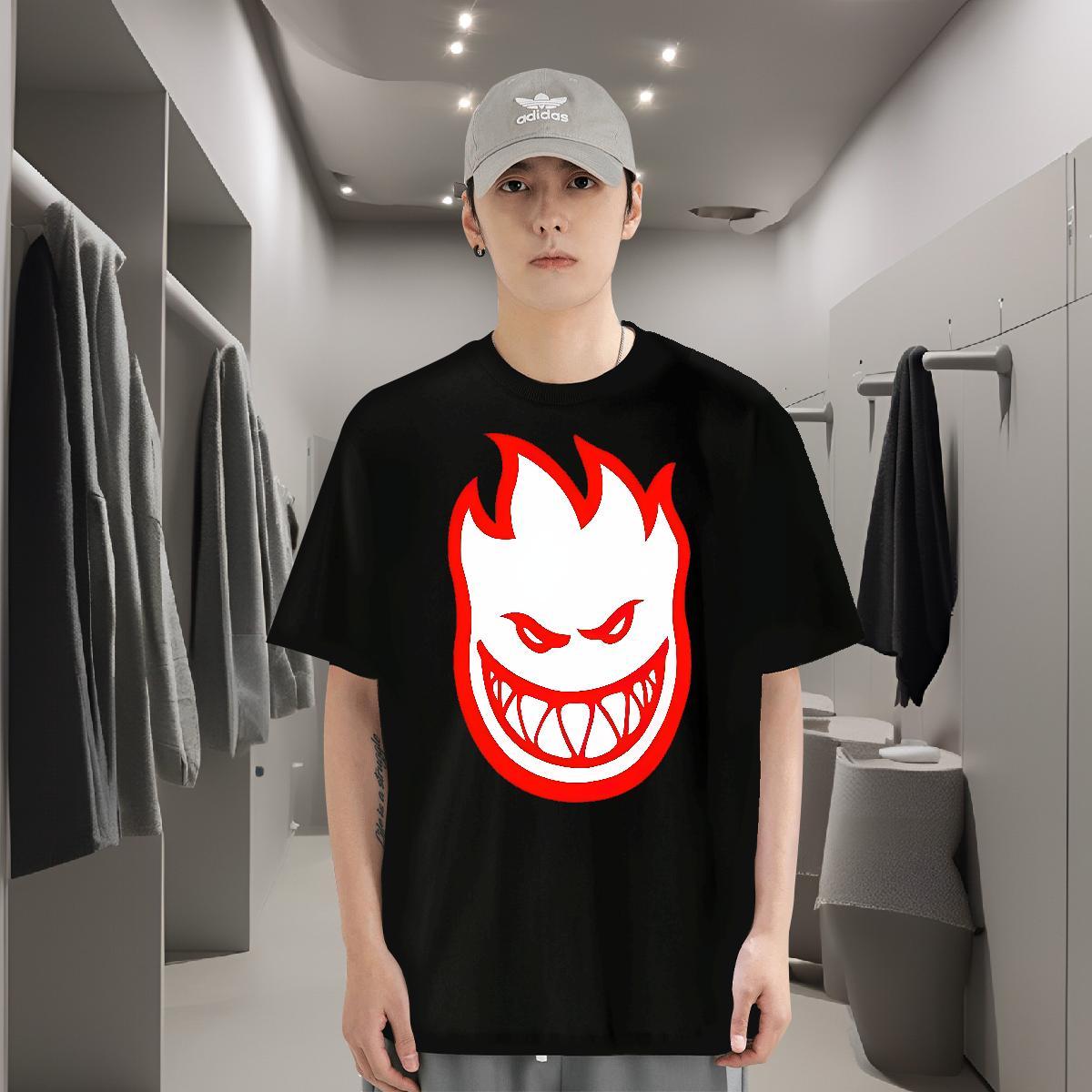 T Shirts Men 230g Pure Cotton monster Casual Daily Wear Breathable Soft Cartoon Printing L-4XL Men Tshirts 2024 Summer TOP Quality Top Tees