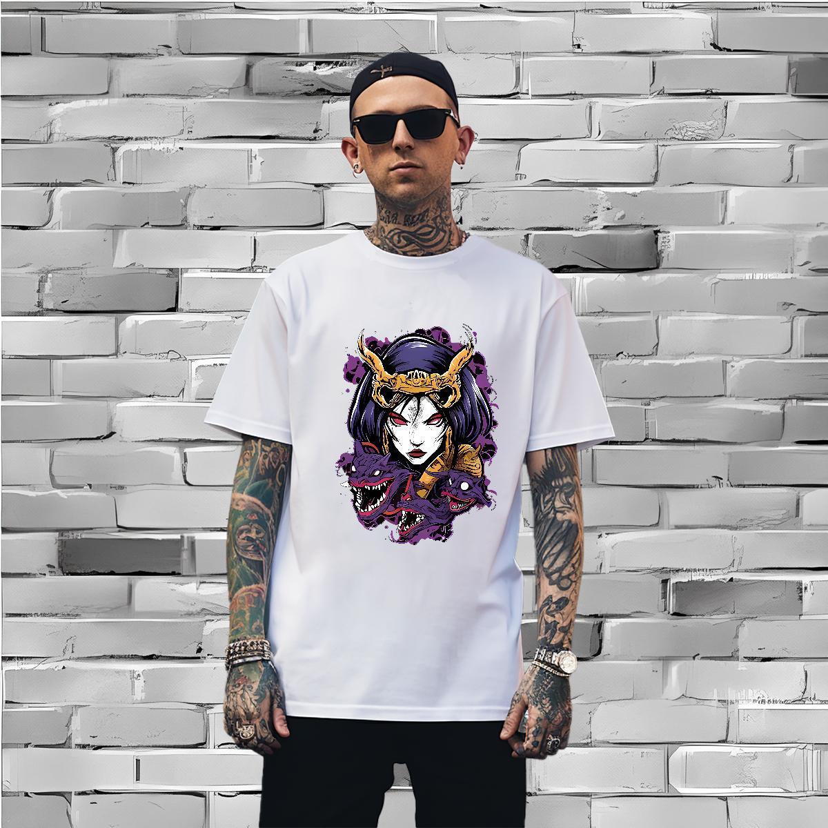 Man T Shirts 230g Cotton Terror Casual O Neck Short Sleeves DIY Printed Men Tshirts Wholesale High Quality Wear