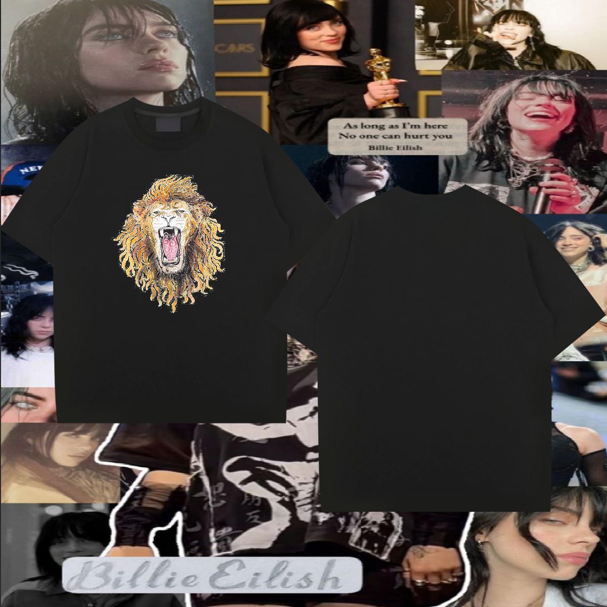 2024 Mens T Shirts 100% Cotton 230g lion Street Wear Clothings Breathable Crew Neck Cool Tshirts DIY Logo Oversized