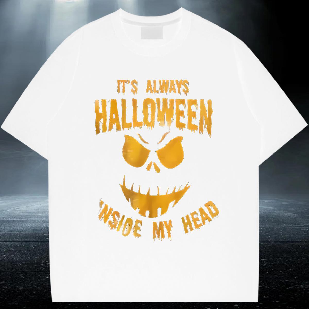 Designer Fashion Men T Shirts 230g 100% Cotton halloween Street Wear Polos Round Neck Short Sleeve Loose Fit Mens Tshirts DIY