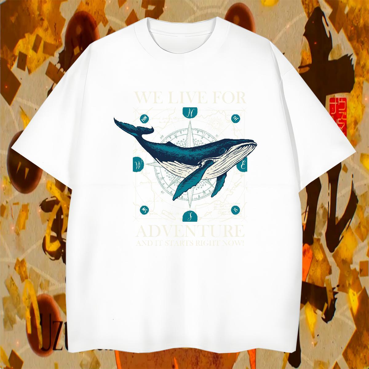 Brand Men Tops Tees 230g 100% Cotton Home Outdoor fish White Plus Size O-Neck Short Sleeve Designer Fashion T-Shirts for Men Clothings