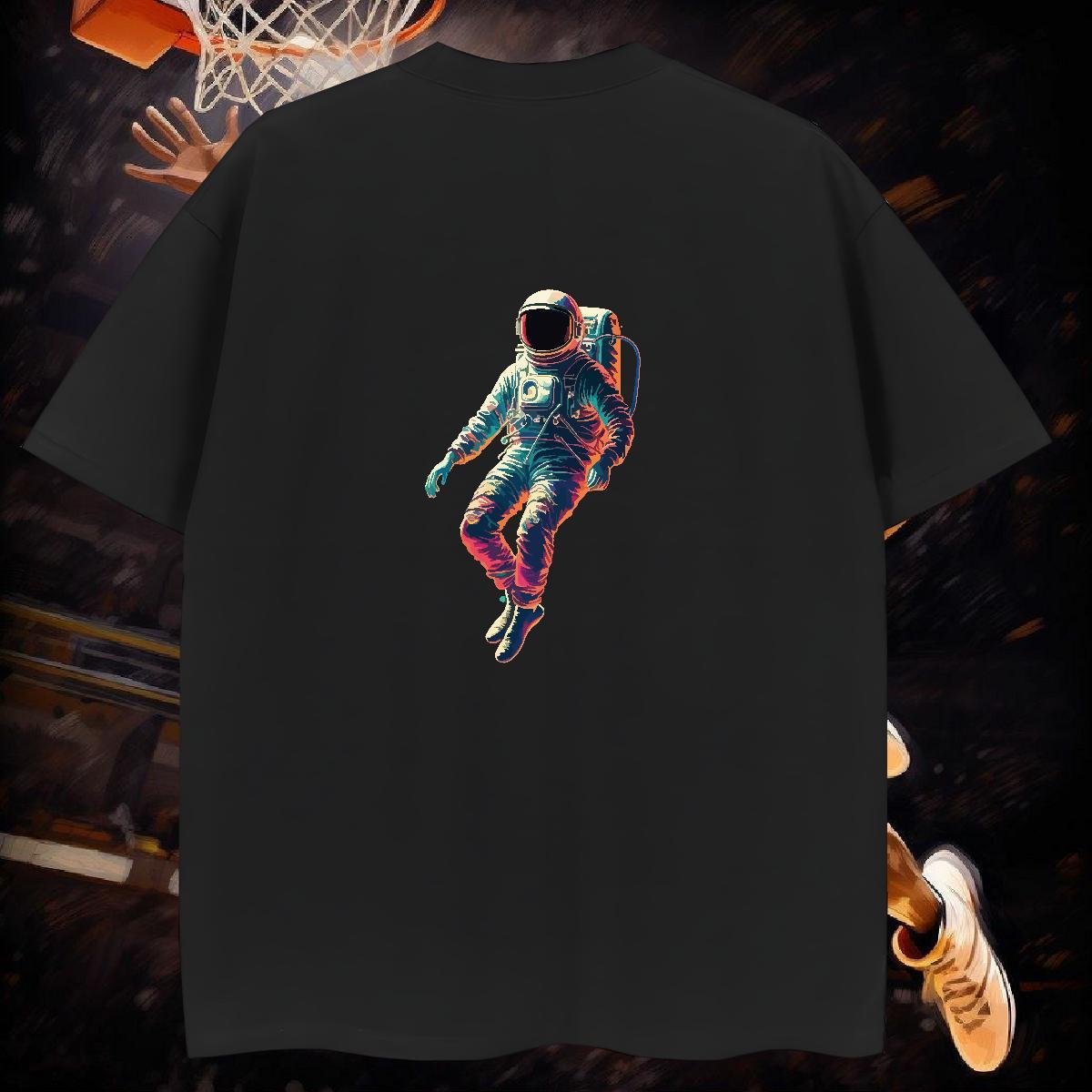 T-Shirts 230g Cotton cosmonaut Summer Casual Crew Neck Asian Size Tshirts Designer Fashion Loose Fit Polos