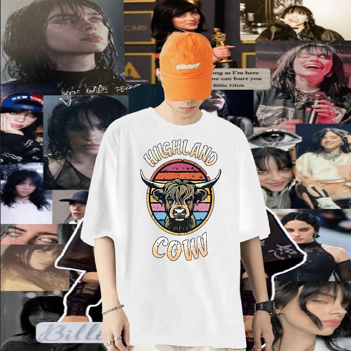 Wholesale T Shirts Men 230g 100% Cotton cow Casual Beach Tops Crew Neck Free Shipping Men Tees Cartoon Printing L-4XL