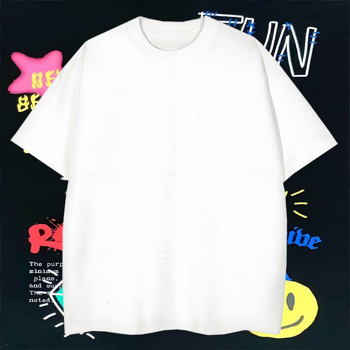 Mens T Shirts 230g Pure Cotton wolf Daily Wear O-Neck Short Sleeve Skull Mens Tshirts DIY Unisex Tees