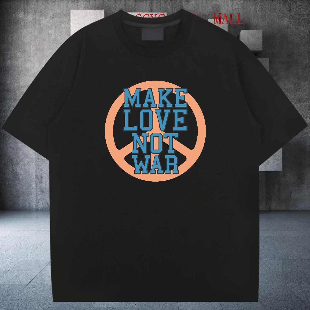 Free Shipping Couples T Shirts 230g 100% Cotton Hip Hop Street letter Anime Print Breathable Crew Neck Casual New Men T Shirts Polos